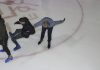 Two residents Ice Skating/Falling